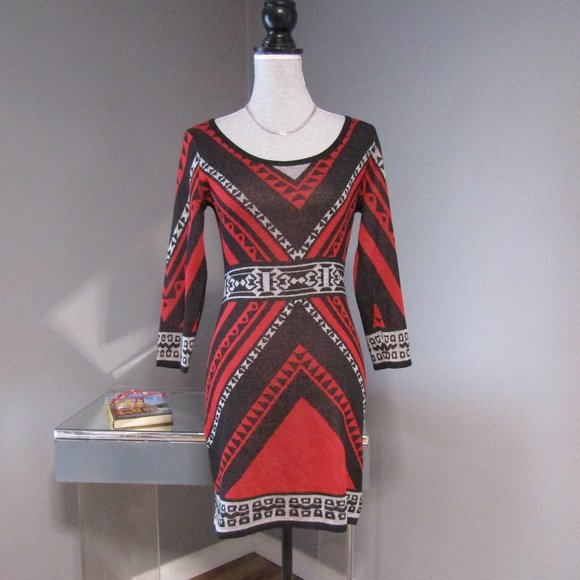 Flying Tomato Dresses & Skirts - NWT Flying Tomato Red Black Gray Sweater Dress